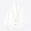 Single-Breasted Oversized Blazer – Off-White Single-Breasted Oversized Blazer – Off-White