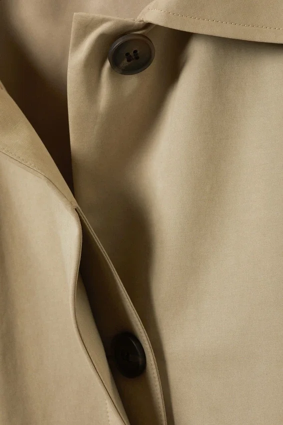 Single-Breasted Oversized Car Coat – Beige Single-Breasted Oversized Car Coat – Beige