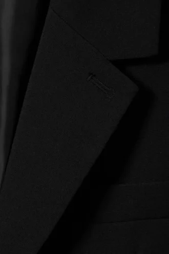 Single-Breasted Relaxed Tailored Blazer – Black Single-Breasted Relaxed Tailored Blazer – Black