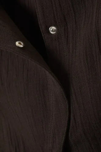 Sleeveless Asymmetric Peplum Top – Dark Brown
