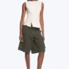 Sleeveless Asymmetric Peplum Top – White Sleeveless Asymmetric Peplum Top – White
