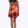 Sleeveless Balloon Mini Dress – Red & Orange – Calypso Flower Sleeveless Balloon Mini Dress – Red & Orange – Calypso Flower
