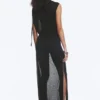 Sleeveless Boat-Neck Maxi Dress – Black Sleeveless Boat-Neck Maxi Dress – Black