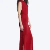 Sleeveless Boat-Neck Maxi Dress – Bright Red Sleeveless Boat-Neck Maxi Dress – Bright Red