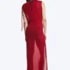 Sleeveless Boat-Neck Maxi Dress – Bright Red Sleeveless Boat-Neck Maxi Dress – Bright Red