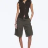Sleeveless Button-Up Top – Dark Brown Sleeveless Button-Up Top – Dark Brown