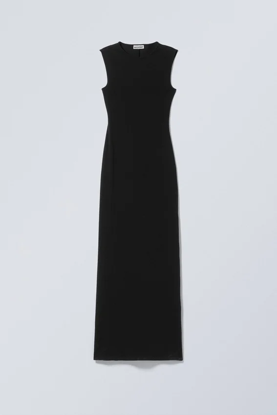 Sleeveless Cotton Jersey Maxi Dress – Black Sleeveless Cotton Jersey Maxi Dress – Black