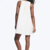 Sleeveless Cotton Twill Mini Dress – White Sleeveless Cotton Twill Mini Dress – White