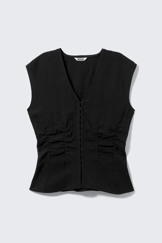 Sleeveless Crinkle Top – Black Sleeveless Crinkle Top – Black