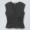 Sleeveless Crinkle Top – Dark Grey Sleeveless Crinkle Top – Dark Grey