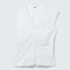 Sleeveless Crinkle Top – White Sleeveless Crinkle Top – White