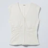 Sleeveless Crinkle Top – White Sleeveless Crinkle Top – White