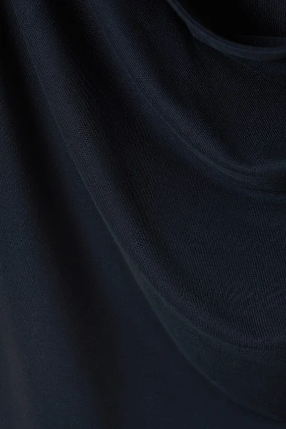 Sleeveless Draped Waterfall Top – Dark Blue Sleeveless Draped Waterfall Top – Dark Blue