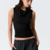 Sleeveless Funnel Neck Top – Black Sleeveless Funnel Neck Top – Black
