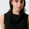 Sleeveless Funnel Neck Top – Black Sleeveless Funnel Neck Top – Black