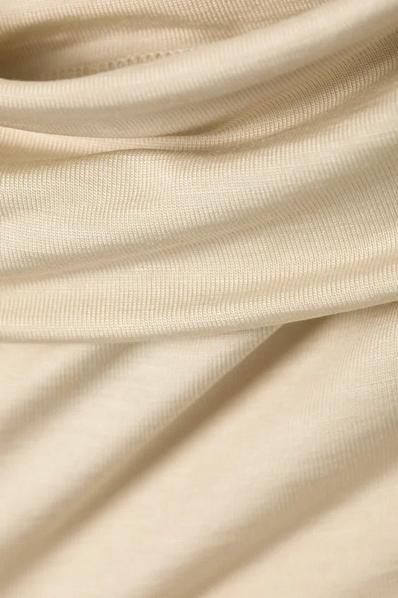 Sleeveless Funnel Neck Top – Light Beige Sleeveless Funnel Neck Top – Light Beige