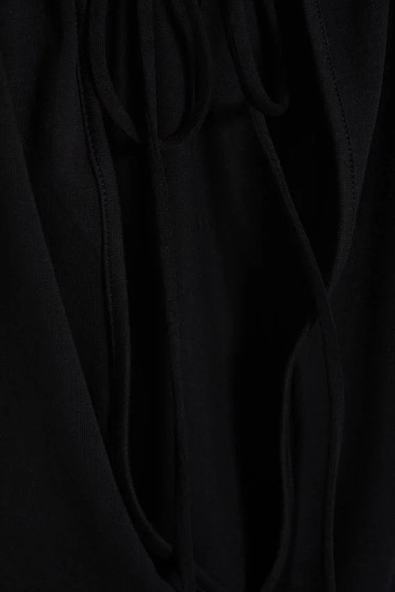 Sleeveless Gathered Halter Top – Black Sleeveless Gathered Halter Top – Black