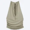 Sleeveless Gathered Halter Top – Dusty Khaki Green Sleeveless Gathered Halter Top – Dusty Khaki Green