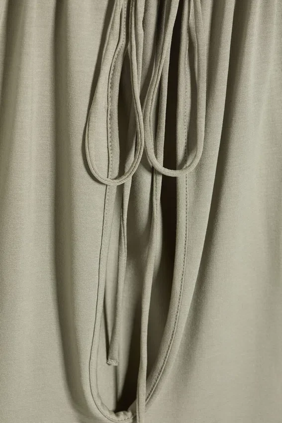 Sleeveless Gathered Halter Top – Dusty Khaki Green Sleeveless Gathered Halter Top – Dusty Khaki Green