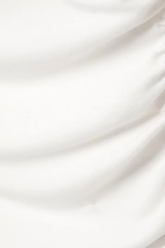 Sleeveless Gathered Jersey Top – White Sleeveless Gathered Jersey Top – White