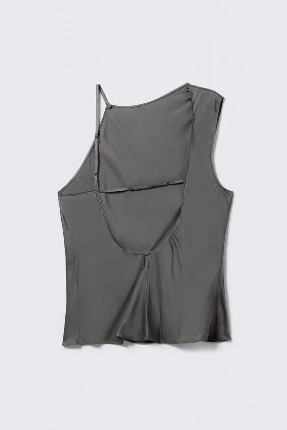 Sleeveless Gathered Top – Grey Sleeveless Gathered Top – Grey