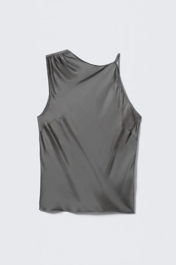 Sleeveless Gathered Top – Grey Sleeveless Gathered Top – Grey