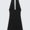 Sleeveless Halter Mini Dress – Black Sleeveless Halter Mini Dress – Black