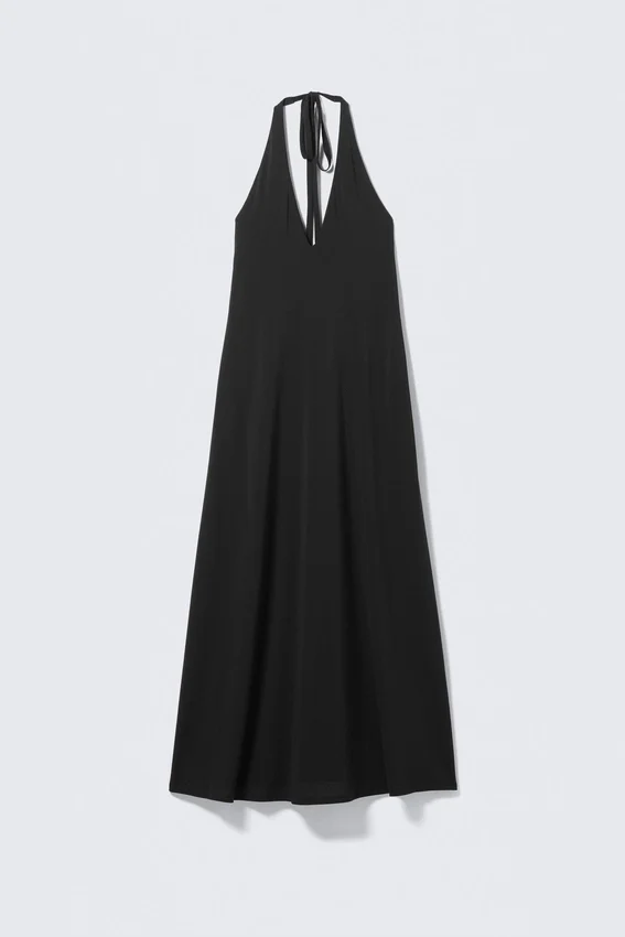 Sleeveless Halterneck Maxi Dress – Black Sleeveless Halterneck Maxi Dress – Black