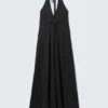 Sleeveless Halterneck Maxi Dress – Black Sleeveless Halterneck Maxi Dress – Black