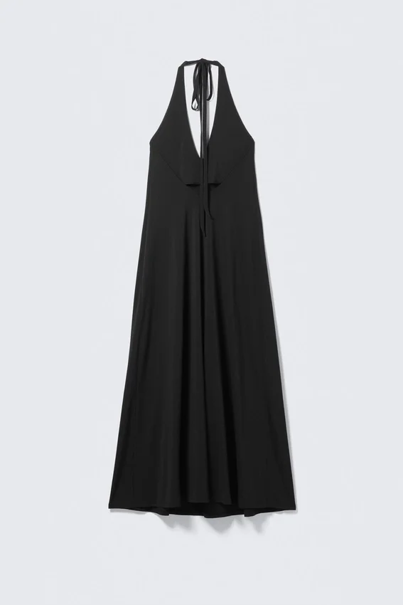 Sleeveless Halterneck Maxi Dress – Black Sleeveless Halterneck Maxi Dress – Black