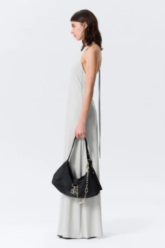 Sleeveless Halterneck Maxi Dress – Light Beige