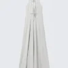 Sleeveless Halterneck Maxi Dress – Light Beige Sleeveless Halterneck Maxi Dress – Light Beige