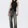 Sleeveless Halterneck Shirt Top – Black Sleeveless Halterneck Shirt Top – Black