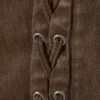 Sleeveless Lace-Up Mini Dress – Washed Dark Brown Sleeveless Lace-Up Mini Dress – Washed Dark Brown