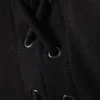 Sleeveless Lacing Boat-Neck Eyelet Top – Black Sleeveless Lacing Boat-Neck Eyelet Top – Black