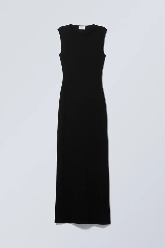 Sleeveless Slitted Maxi Dress – Black Sleeveless Slitted Maxi Dress – Black