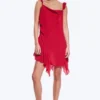 Sleeveless Square-Neck Mini Dress – Bright Red Sleeveless Square-Neck Mini Dress – Bright Red