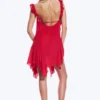 Sleeveless Square-Neck Mini Dress – Bright Red Sleeveless Square-Neck Mini Dress – Bright Red