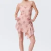 Sleeveless Square-Neck Mini Dress – Pink – Floral Sleeveless Square-Neck Mini Dress – Pink – Floral