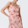 Sleeveless Square-Neck Mini Dress – Pink – Floral Sleeveless Square-Neck Mini Dress – Pink – Floral