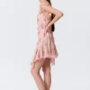Sleeveless Square-Neck Mini Dress – Pink – Floral Sleeveless Square-Neck Mini Dress – Pink – Floral