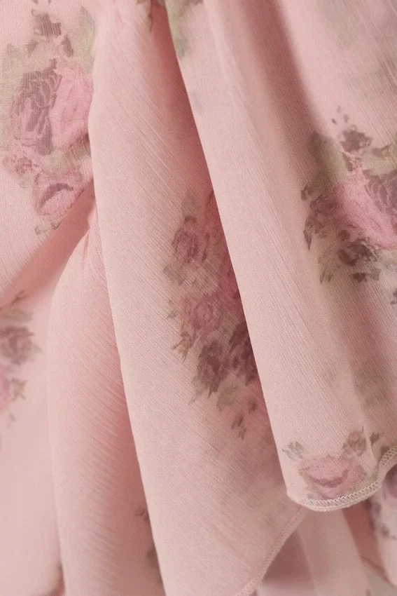 Sleeveless Square-Neck Mini Dress – Pink – Floral Sleeveless Square-Neck Mini Dress – Pink – Floral