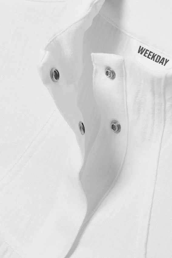 Sleeveless Structured Twill Top – White Sleeveless Structured Twill Top – White