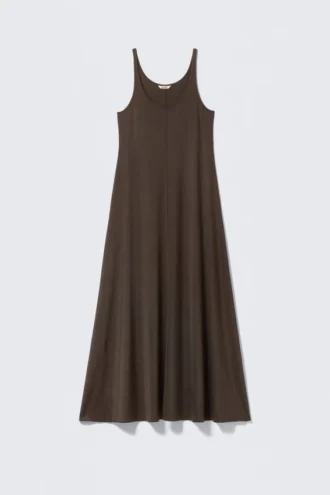 Sleeveless Tank Maxi Dress – Dark Brown