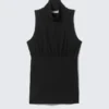 Sleeveless Turtleneck Top – Black Sleeveless Turtleneck Top – Black