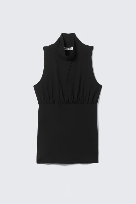 Sleeveless Turtleneck Top – Black Sleeveless Turtleneck Top – Black