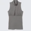 Sleeveless Turtleneck Top – Grey Sleeveless Turtleneck Top – Grey