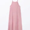 Sleeveless Twill Maxi Slip Dress – Dusty Pink Sleeveless Twill Maxi Slip Dress – Dusty Pink