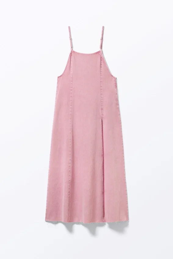 Sleeveless Twill Maxi Slip Dress – Dusty Pink Sleeveless Twill Maxi Slip Dress – Dusty Pink