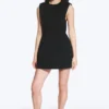 Sleeveless Twill Mini Dress – Black Sleeveless Twill Mini Dress – Black